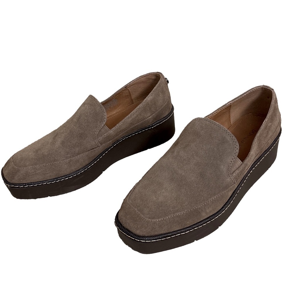 Donald Pliner Wallis Tan Biscotti Suede Platform Slip On Loafers Women’s Size 9 - Picture 3 of 14